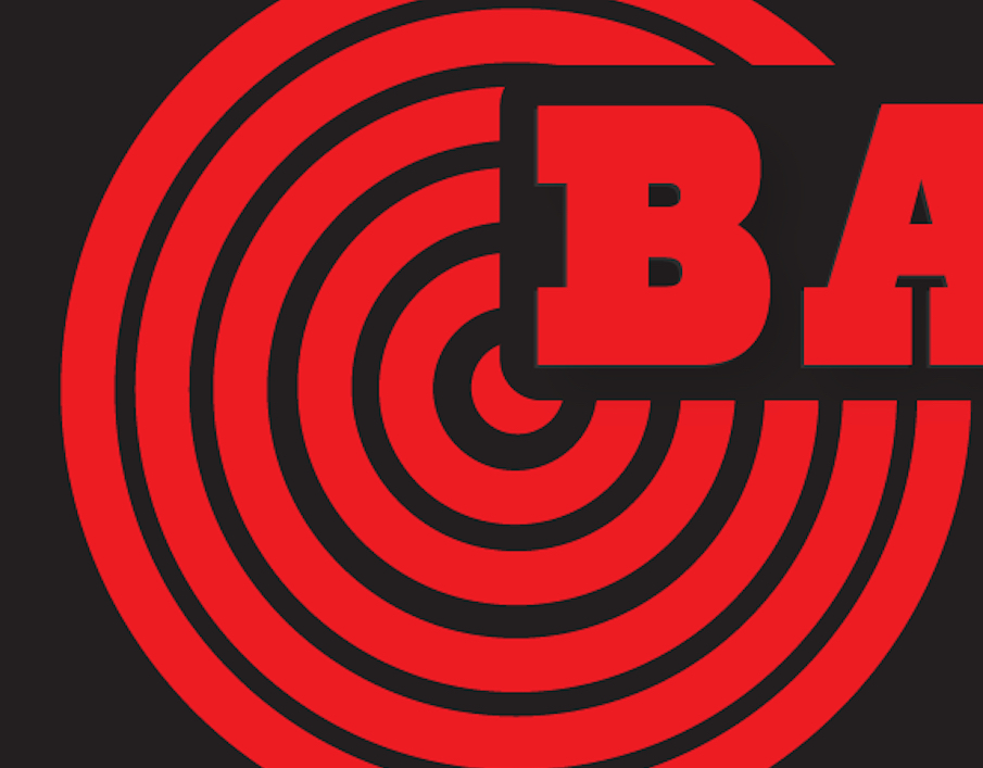Logo feature cut text which reads BA, coming out the center of a overlapping circle